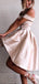 Off Shoulder Satin Short Evening Prom Dresses, A-line Homecoming Dress, HC9002