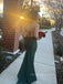 Popular Mermaid Spaghetti Straps Long Evening Prom Dresses, Jersey Side Slit Prom Dress, PM0928