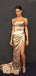 Mermaid Satin Off Shoulder Long Evening Prom Dresses, Side Slit Prom Dresses, PM0035