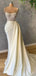Morden Satin Spaghetti Straps Long Mermaid Evening Prom Dresses, Cheap Custom Beaded Wedding Dresses, PM0070