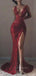 Sexy Deep V-neck Mermaid Dark Red Long Evening Prom Dresses, Cheap Custom Prom Dresses, PM0075