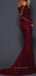 Mermaid Off Shoulder Burgundy Lace Long Evening Prom Dresses, Cheap Custom Long Sleeves Prom Dresses, PM0080