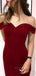 Sweetheart Mermaid Dark Red Long Evening Prom Dresses, Cheap Custom Off Shoulder Prom Dress, PM0106