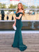 Morden Dark Green Appliques Long Evening Prom Dresses, Cheap Custom Mermaid Prom Dress, PM0108