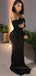 Black Sequins Mermaid Long Sleeves Long Evening Prom Dresses, Cheap Prom Dress, PM0114