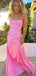 Pink Spaghetti Straps Gorgeous Long Evening Prom Dresses, PM0180
