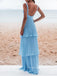 Chiffon A-line V-neck Straps Long Evening Prom Dresses, Lovely Prom Dress, PM0184