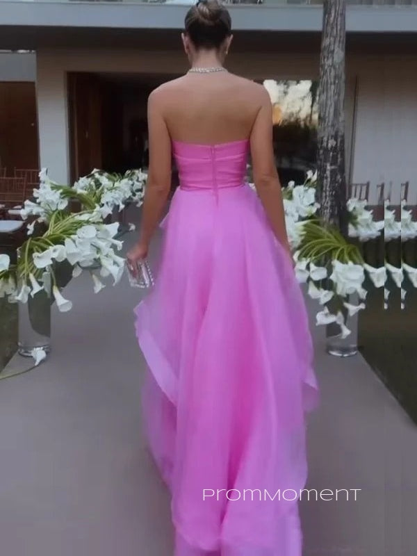 Beautiful Organza Strapsless A-line Long Evening Prom Dresses, Sleeveless Prom Dress, PM0186