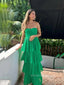 Chiffon A-line Strapless Long Evening Prom Dresses, Lovely Prom Dress, PM0189