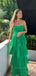 Chiffon A-line Strapless Long Evening Prom Dresses, Lovely Prom Dress, PM0189