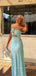 Baby Blue Satin Strapless Sweetheart Long Evening Prom Dresses, Sleeveless Prom Dress, PM0230