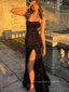 Blackless Mermaid Sequins Sparkly Spaghetti Straps Long Evening Prom Dresses, PM0235