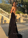 Blackless Mermaid Sequins Sparkly Spaghetti Straps Long Evening Prom Dresses, PM0235