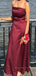 Burgund Strapless A-line Long Evening Prom Dresses, Blackless Sleeveless Prom Dress, PM0247