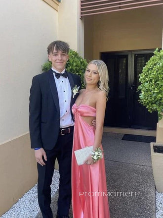 Unique Sweetheart Backless Long Evening Prom Dresses, Sleeveless Satin Prom Dress, PM0277