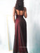 Popular Spaghetti Straps Mermaid Long Evening Prom Dresses, Black Red Backless Prom Dress, PM0289