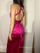 Deep V-neck Mermaid Straps Long Evening Prom Dresses, Sexy Backless Prom Dress, PM0295