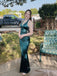 Satin Mermaid Backless Long Evening Prom Dresses, Straps Deep V-neck Prom Dress, PM0296