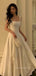 Lovely A-line White Backless Straps Long Evening Prom Dresses, PM0298