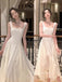 Lovely A-line White Backless Straps Long Evening Prom Dresses, PM0298