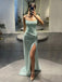 Strapless Sparkly Sequins High Slit Long Evening Prom Dresses, Beautiful Sleeveless Mermaid Prom Dress, PM0321
