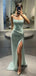 Strapless Sparkly Sequins High Slit Long Evening Prom Dresses, Beautiful Sleeveless Mermaid Prom Dress, PM0321