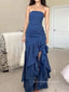 Unique Strapless Mermaid Sheath Side Slit Long Evening Prom Dresses, PM0322