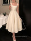 Elegant Satin Sleeveless A-line Straps Long Evening Prom Dresses, PM0327