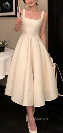 Elegant Satin Sleeveless A-line Straps Long Evening Prom Dresses, PM0327