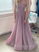 Sparkly A-line Backless Straps Long Evening Prom Dresses, Sleeveless Floor-length Prom Dress, PM0334