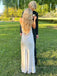 Ivory Backless Spaghetti Straps Long Evening Prom Dresses, Mermaid Sleeveless Prom Dress, PM0356