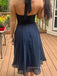 A-line Sweetheart Black Long Evening Prom Dresses, Halter Backless Prom Dress, PM0367