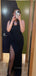 Unique Strapless Black Mermaid Side Slit Long Evening Prom Dresses, PM0377