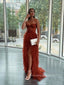 Strapless Sweetheart A-line Tulle Long Evening Prom Dresses, Side Slit Sleeveless Prom Dress, PM0383