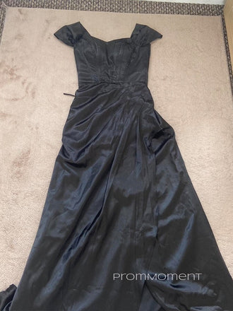 Off Shoulder Black Long Evening Prom Dresses, Strapless Sleevelss Prom Dress, PM0394