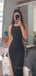 Unique Black Mermaid Long Evening Prom Dresses, Sparkly Straps Prom Dress, PM0395