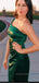 One Shoulder Side Slit Mermaid Long Evening Prom Dresses, Backless Satin Prom Dress, PM0399