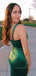 One Shoulder Side Slit Mermaid Long Evening Prom Dresses, Backless Satin Prom Dress, PM0399