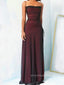 Spaghetti Straps Backless Mermaid Long Evening Prom Dresses, Black Chiffon Red Prom Dress, PM0404