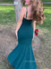 Mermaid Spaghetti Straps Long Evening Prom Dresses, Backless Sleeveless Popular Prom Dress, PM0408