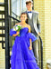 Off Shoulder A-line Long Evening Prom Dresses, Beautiful Strapless Blue Prom Dress, PM0427