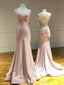 Backless V-neck Spaghetti Straps Long Evening Prom Dresses, Sheath Mermaid Gorgeous Prom Dress, PM0435
