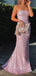 Elegant Pink Sequins Strapless Long Evening Prom Dresses, Backless Sleeveless Floor-length Prom Dress, PM0440