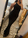 Lovely One Shoulder Backless Long Evening Prom Dresses, Black Mermaid Sparkly Prom Dress, PM0446