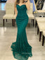 Strapless Sleeveless Sweetheart Mermaid Long Evening Prom Dresses, Lace Prom Dress, PM0466