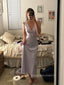 Deep V-neck Straps Long Evening Prom Dresses, Backless Purple Prom Dress, PM0469