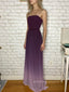 Spaghetti Straps A-line Long Evening Prom Dresses, Purple Chiffon Prom Dress, PM0473