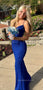 Sparkly Royal Blue Mermaid Spaghetti Straps Long Evening Prom Dresses, Backless Sexy Prom Dress, PM0483