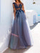 Long Sleeveless A-line Long Evening Prom Dresses, Backless Prom Dress, PM0493