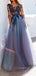 Long Sleeveless A-line Long Evening Prom Dresses, Backless Prom Dress, PM0493